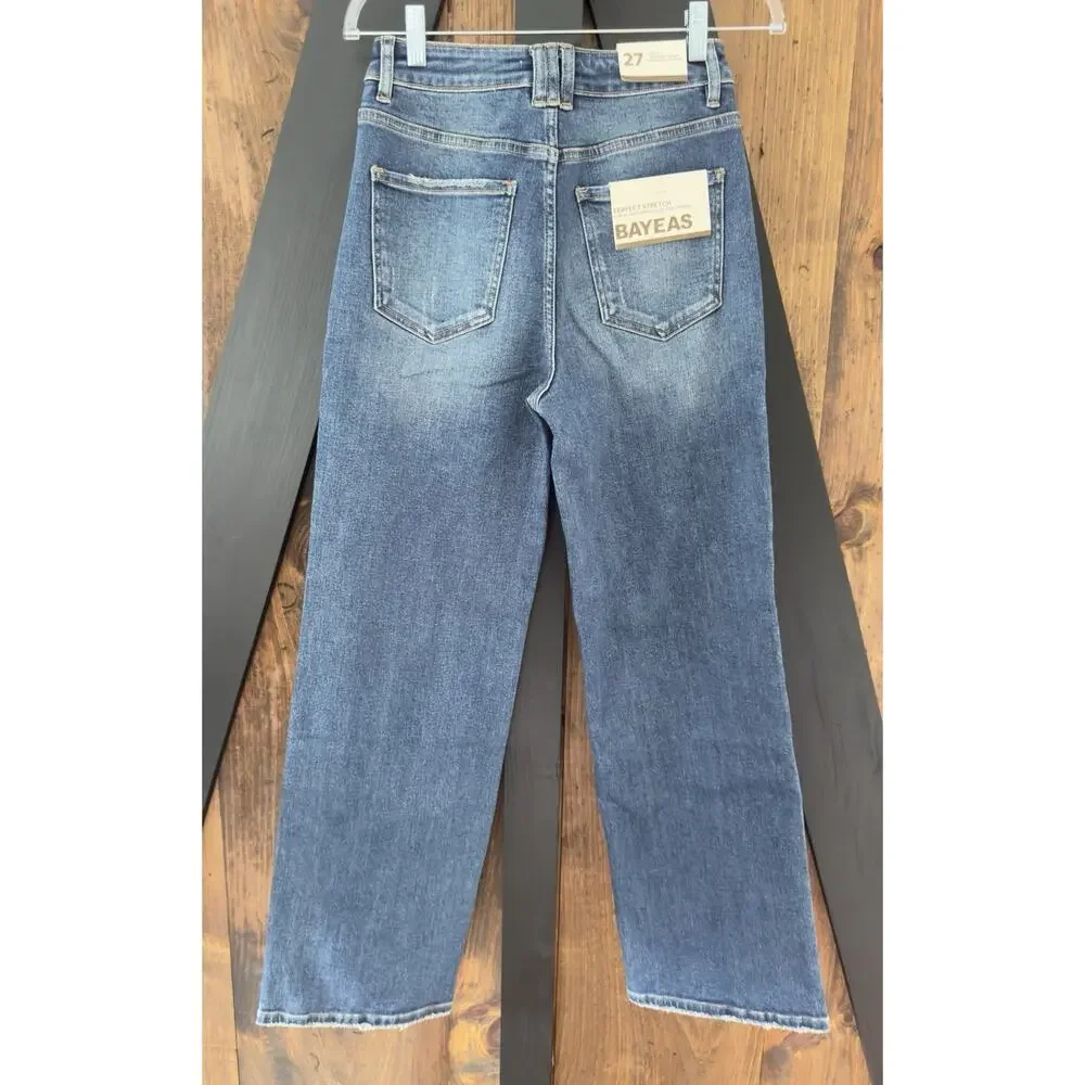 Bayeas NWT High Rise Vintage Straight Denim Jeans Nordstrom 27 x 30